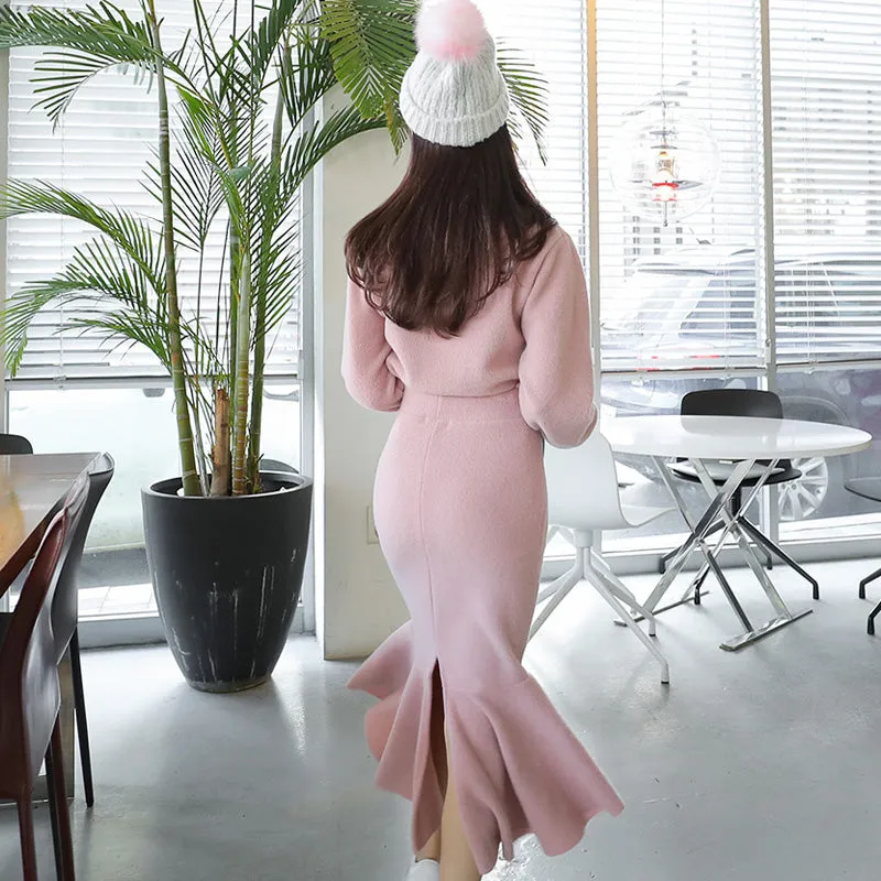Women's Autumn/Winter Casual Two-Piece Sweater Dress
